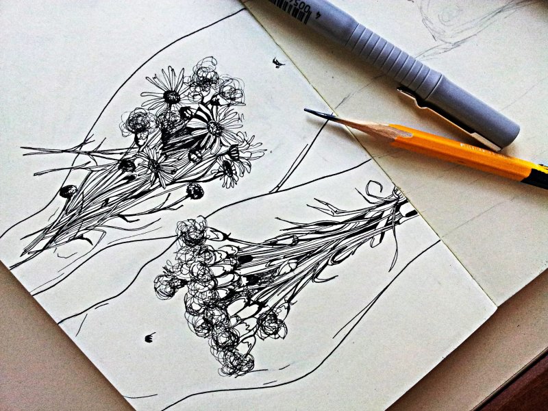 Рисунки тушью