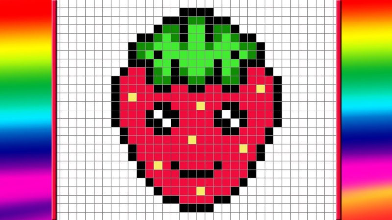 Рисунки по клеточкам клубника маленькая