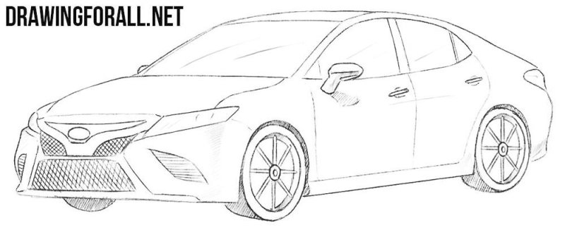 Toyota Camry 55 сбоку нарисованная