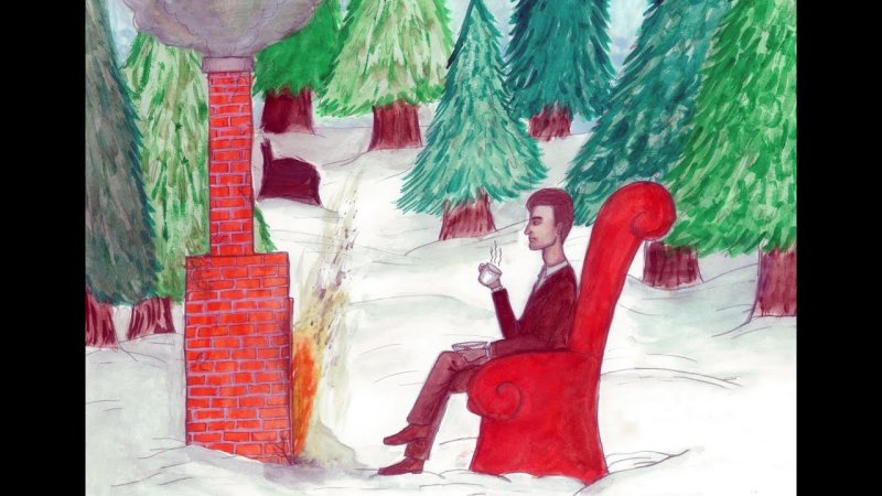 У камелька Чайковский рисунок