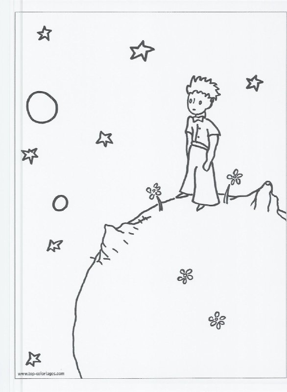 Маленький принц иллюстрации Экзюпери оригинал чб