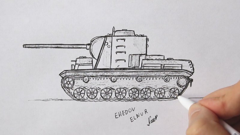 Нарисовать танк кв 5