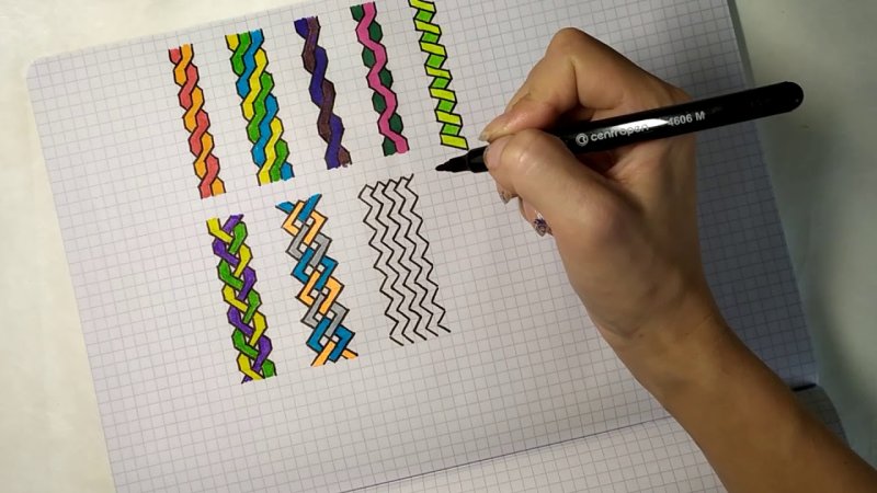 рисунки в блокноте в клеточку