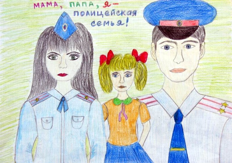 Рисунки детей к Дню полиции