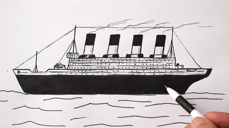 Титаник рисунок корабля