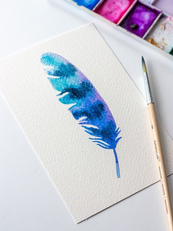 Рисунок акварелью легкий
