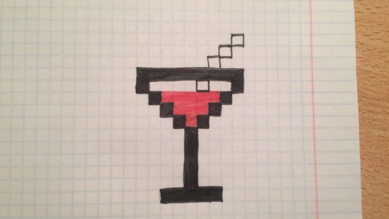 Рисование по клеточкам коктейль