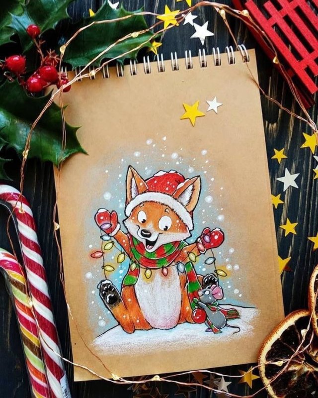 Идеи для рисования на новый год