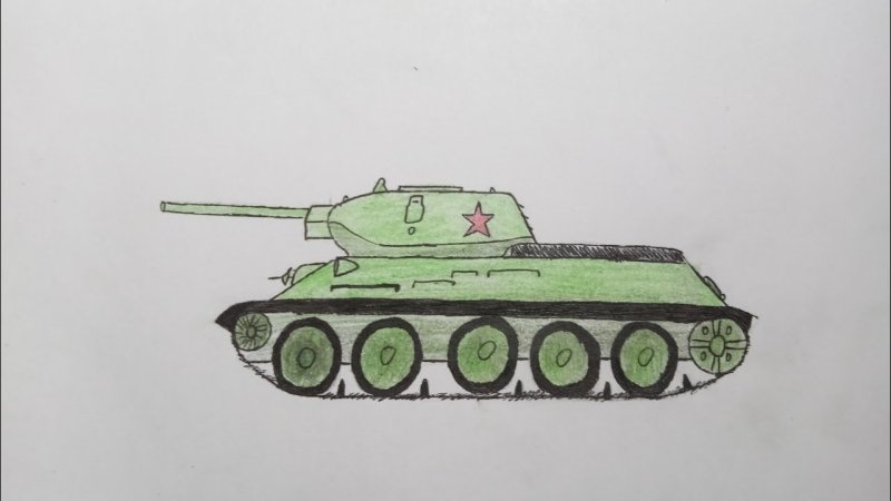 Танк т-34 85 рисунок