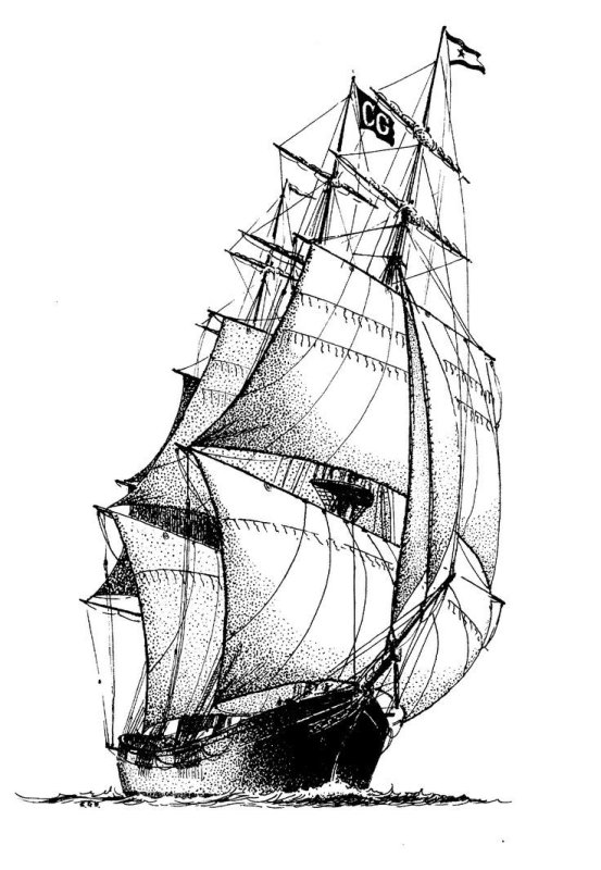 Каравелла корабль рисунок