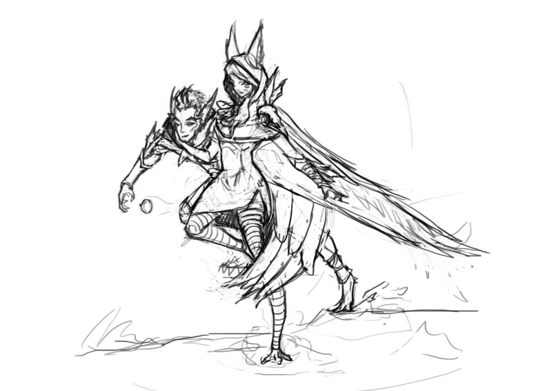 Шая и Рейкан рисунки карандашом