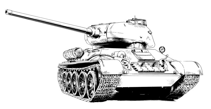Танк т-34 рисунок карандашом