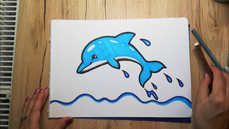 Дельфин рисунок