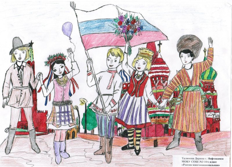 Россия многонациональная Страна рисунок