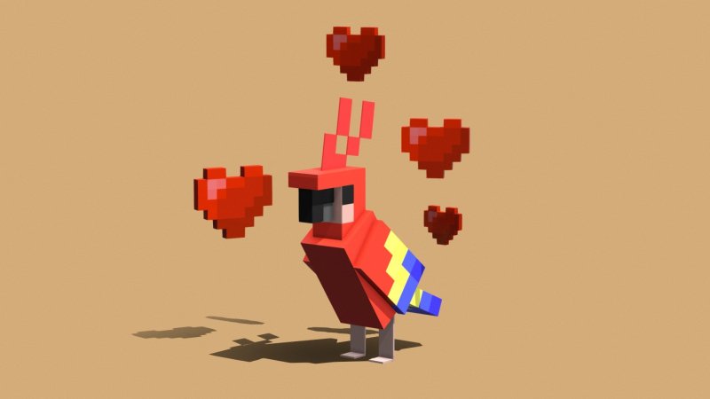 красный попугай майнкрафт