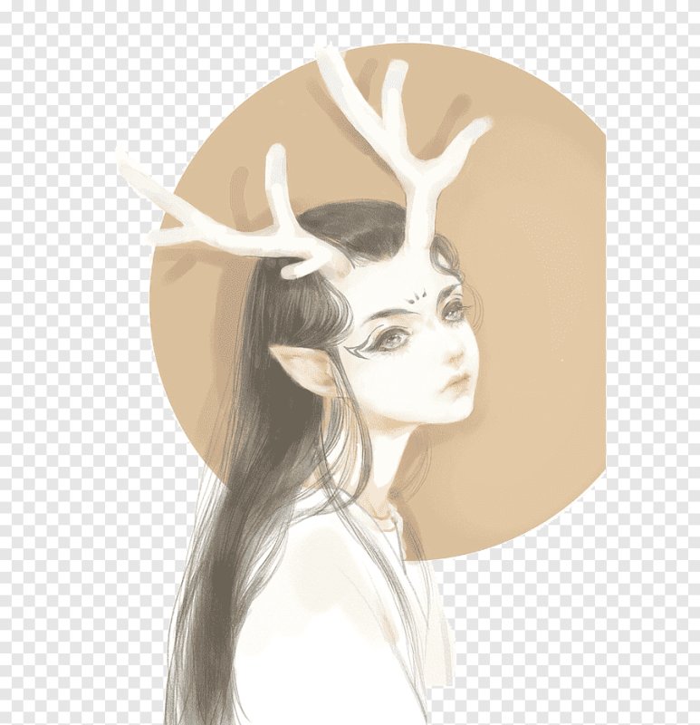 Девушка с оленьими рогами