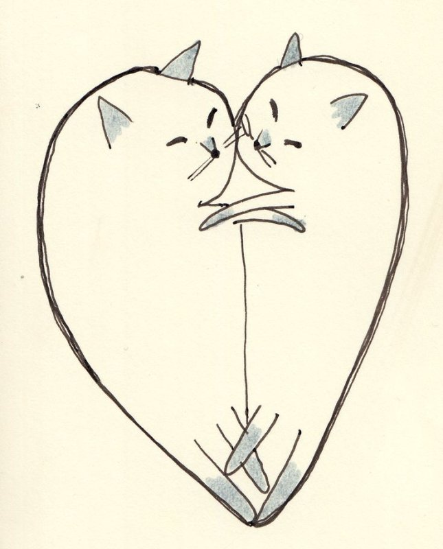 Парные рисунки для срисовки легкие