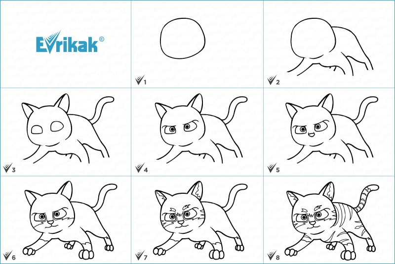 Рисунок кота карандашом для детей