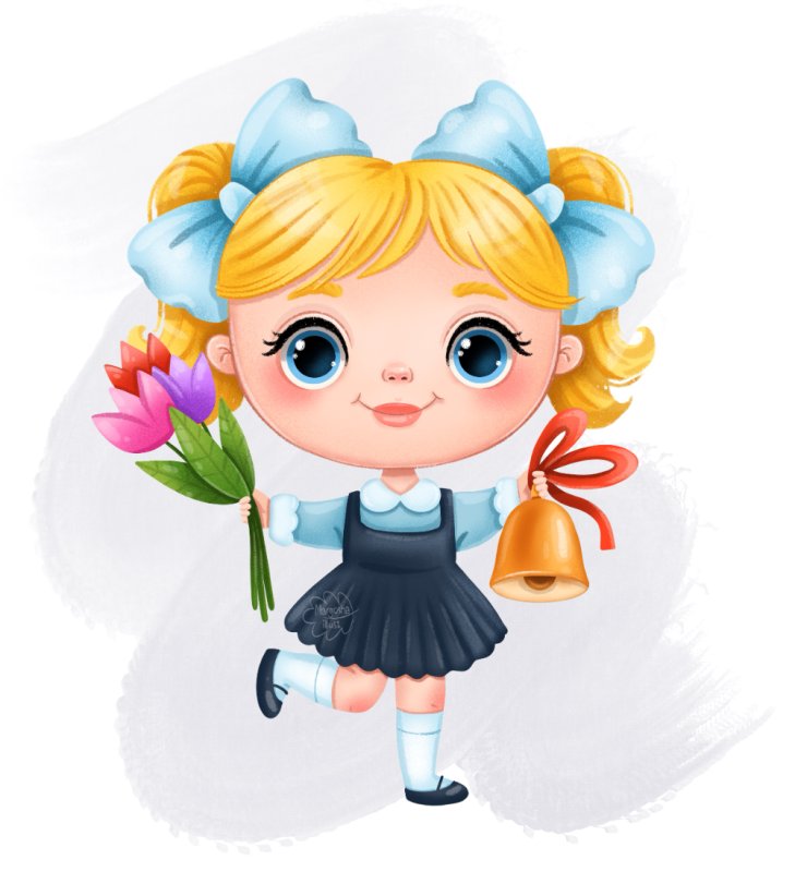 Ученица с букетом