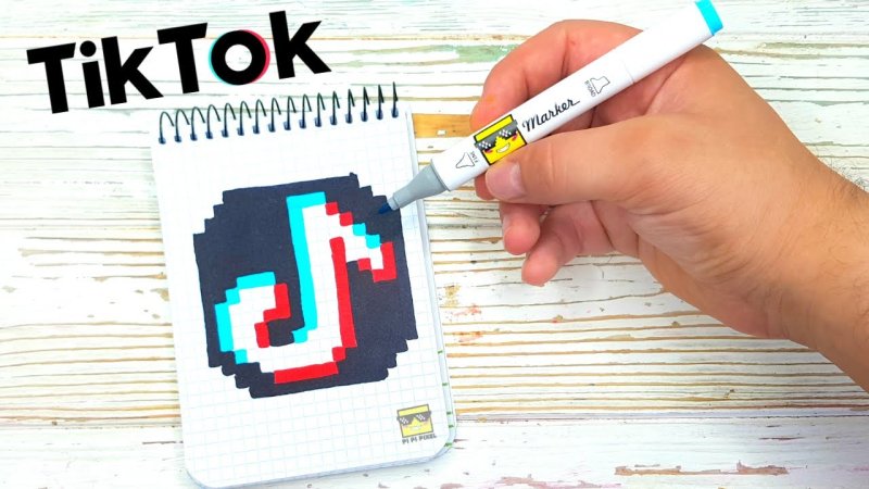 Рисунки по клеточкам в тетради тик ток