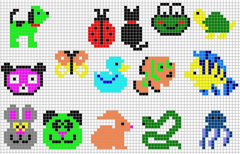 маленькие рисунки по клеточкам