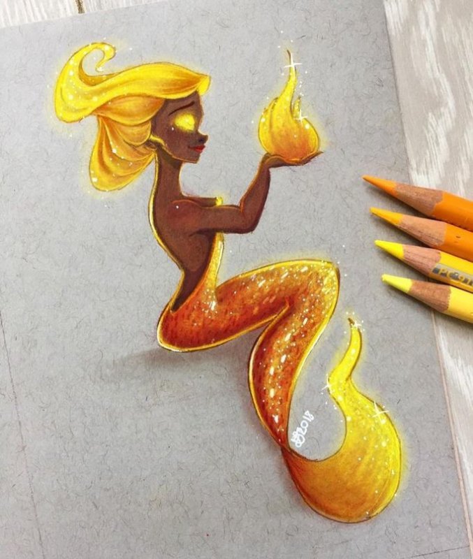 Русалка рисунок