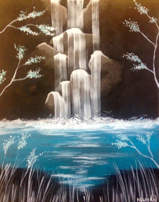 Водопад гуашью