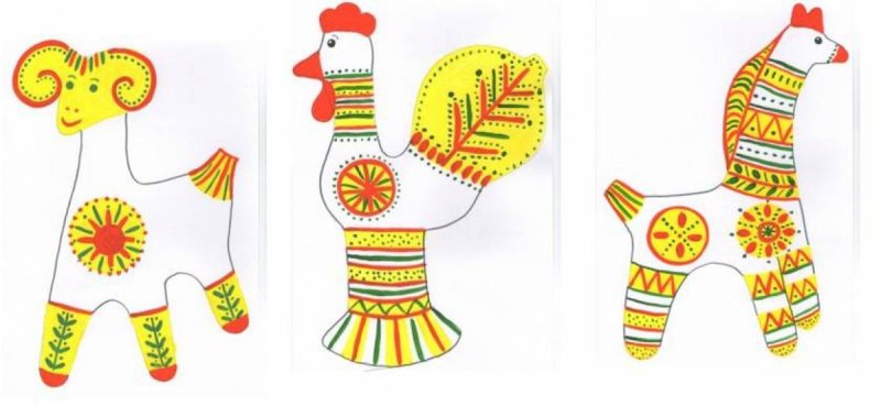 Филимоновский петушок этапы росписи