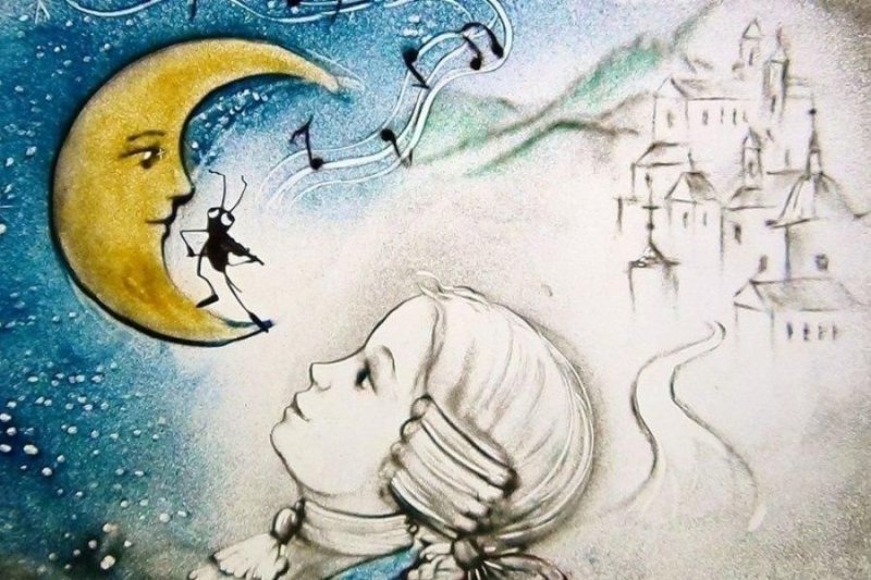 Маленькая ночная Серенада Моцарта рисунок для детей