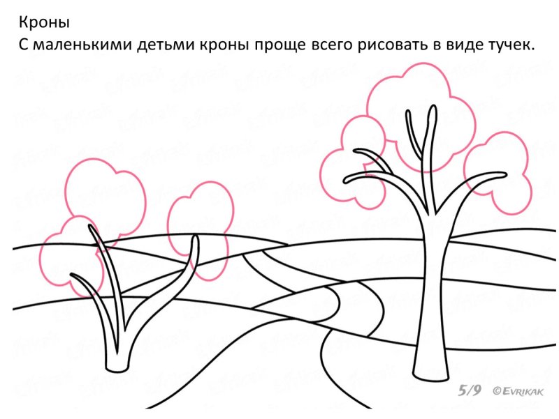 Контуры пейзажей для рисования