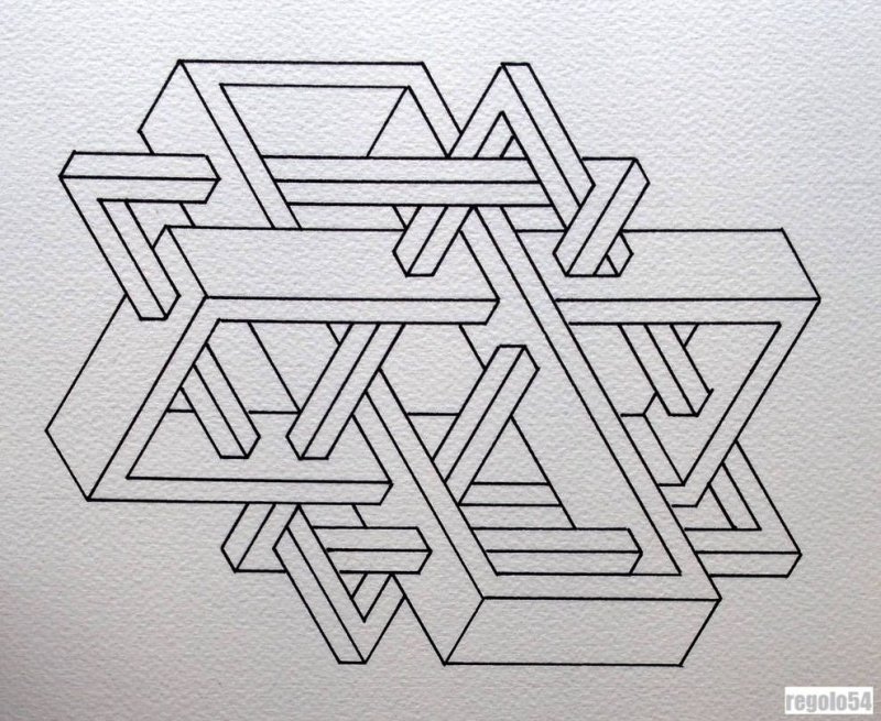 Невозможные фигуры Эшера 3д