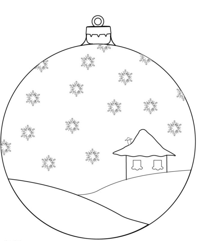 Новогодние шарики раскраска