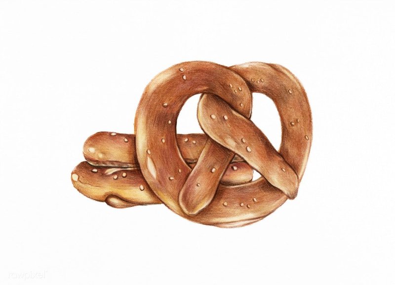 Крендель акварелью