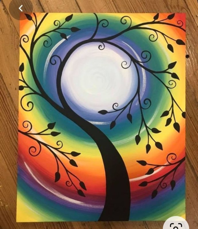 Рисунки акрилом на бумаге