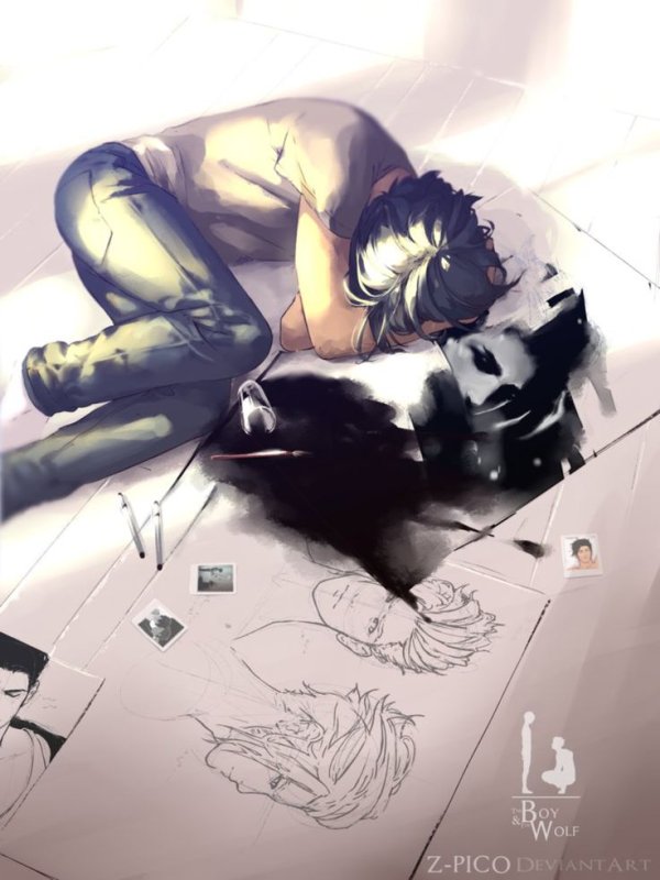 The boy and the Wolf арт Yaoi