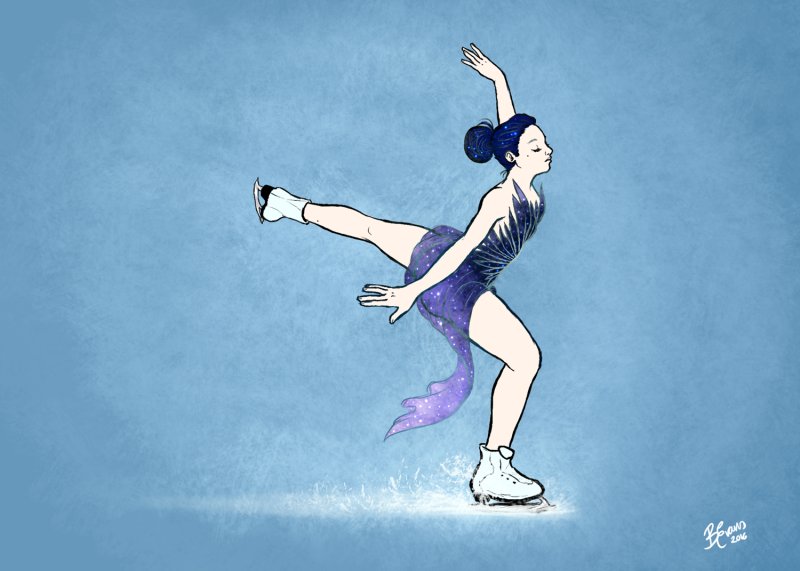 Рисунок фигуристки на льду