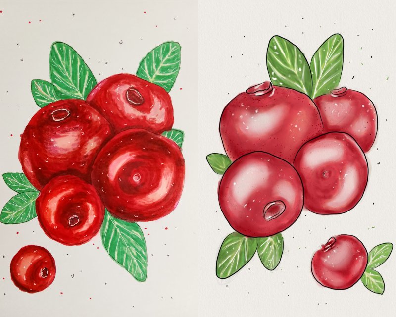 Брусника рисунок для детей