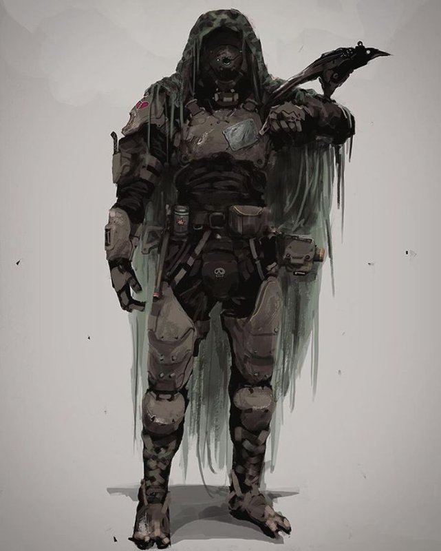Cyberpunk Concept Art солдат