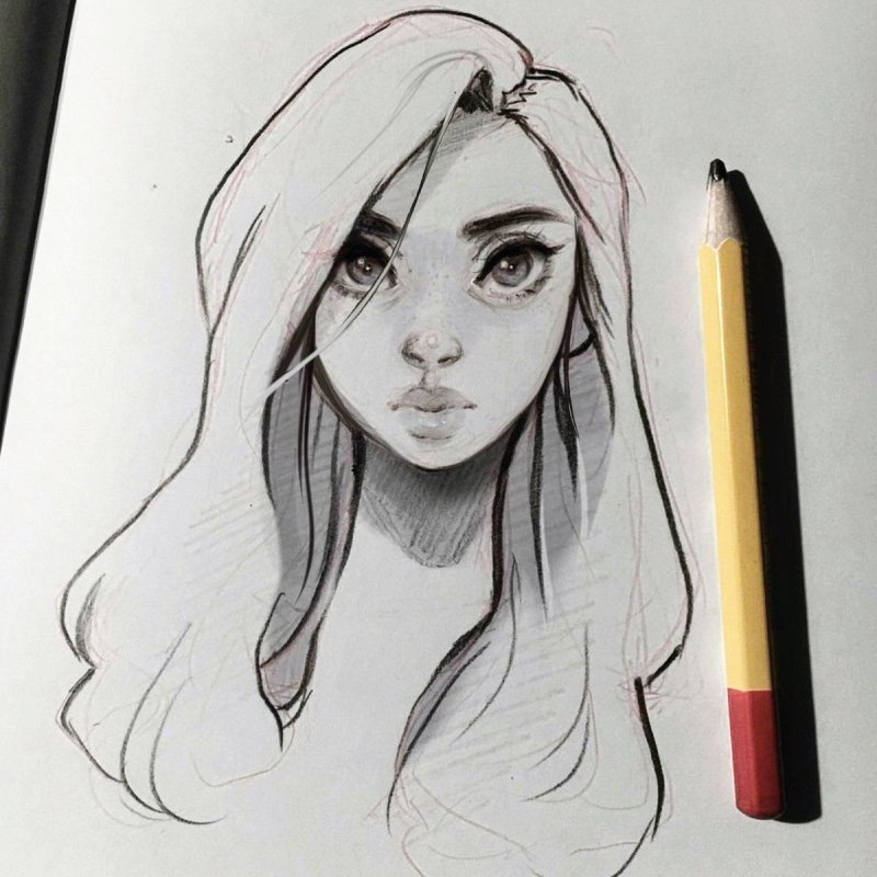Рисунок девушки карандашом