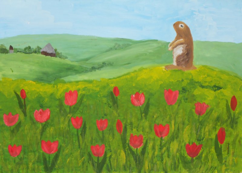 Детский рисунок степи