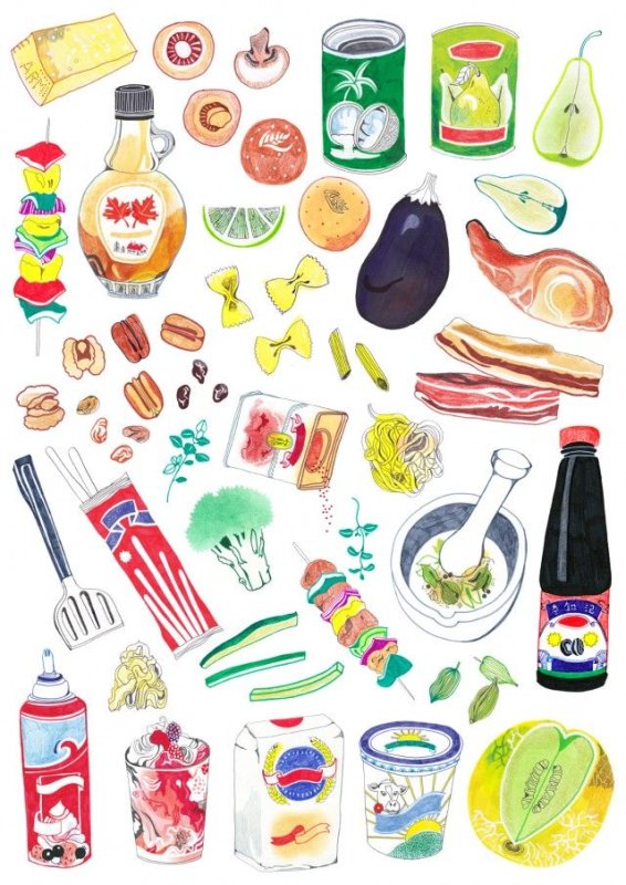 Рисунки еды легкие