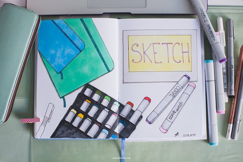 Рисунки маркерами для скетчинга легкие