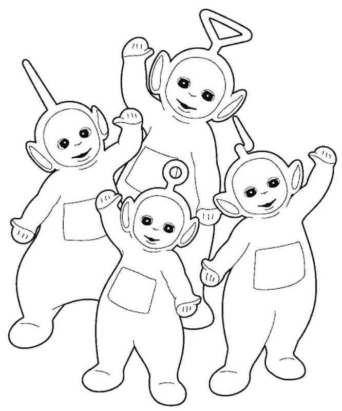 Телепузики раскраска для детей