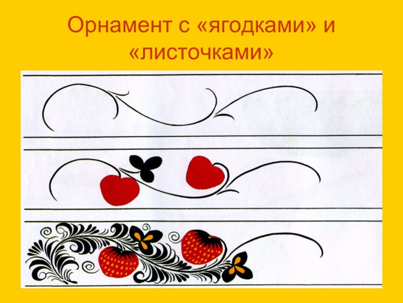 Элементы хохломской росписи узор листочки