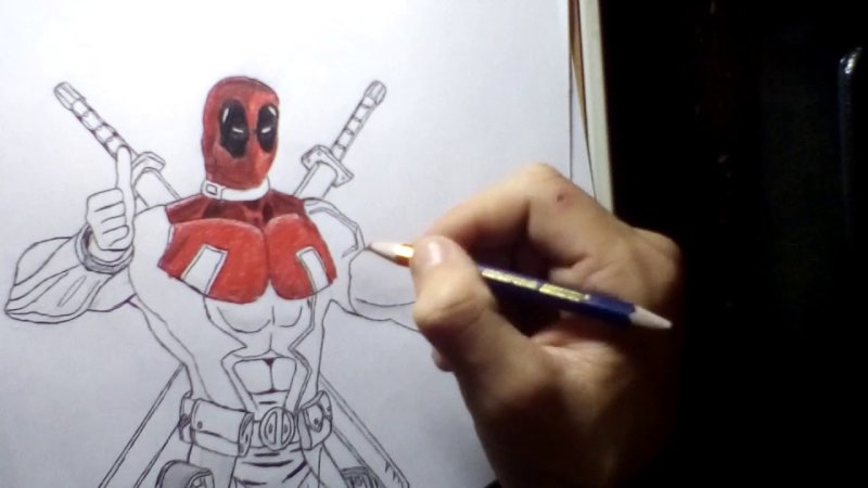 дэдпул карандашом