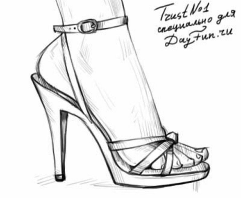 туфли рисунок карандашом
