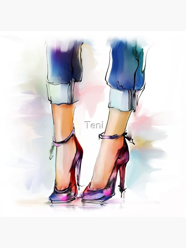 туфли акварель