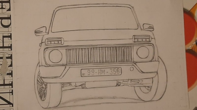 Niva 2121 спереди вектор