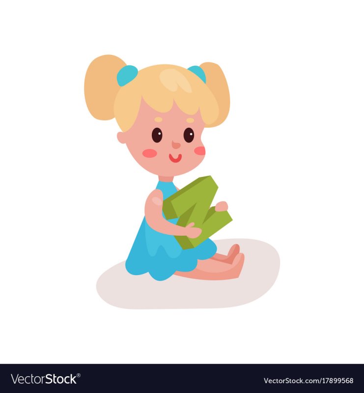 Девочка сидит рисунок