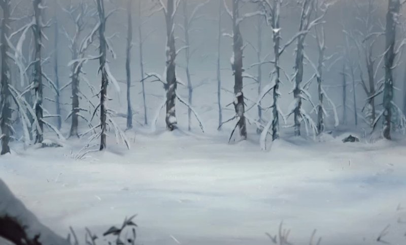 зимний лес арт